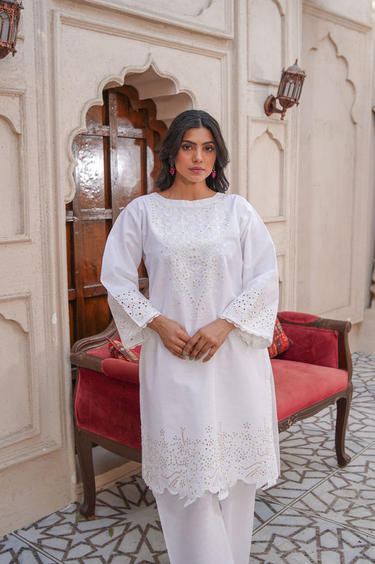 2 Piece Cotton Embroidered Suit-KA937