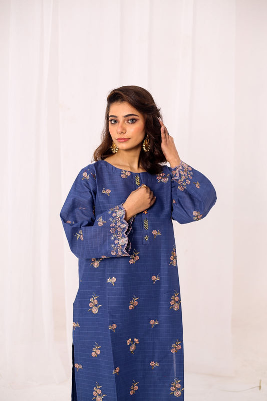 2 Piece Cotton Embroidered Suit-KA875