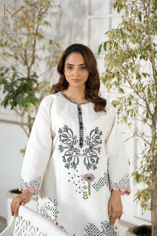 3 Piece Cotton Embroidered Suit-KA904