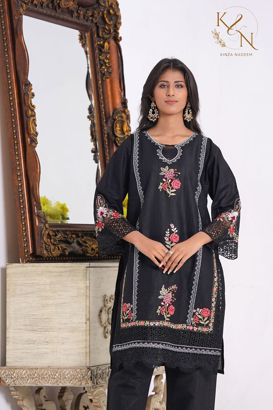 2 Piece Cotton Embroidered Suit-KA0837