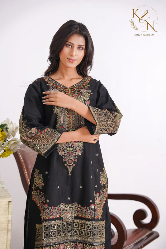 2 Piece Cotton Embroidered Suit-KA0827